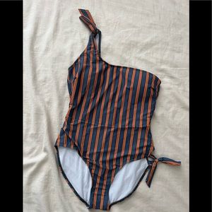 Mikarose striped one shoulder swimsuit